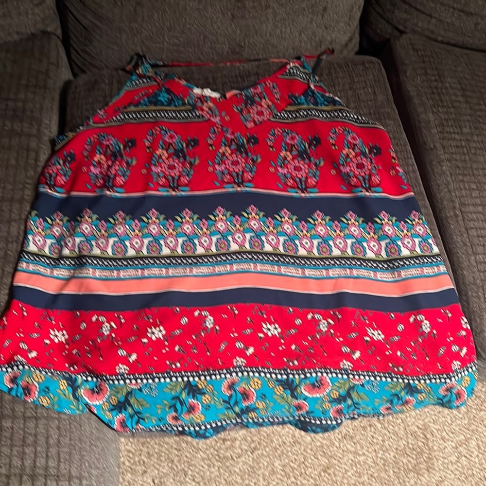 Red Patterned Top - image 1